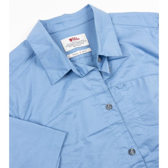 Fjallraven High Coast Stretch Shirt Women's Small Slim Fit River Blue Button-Up - Picture 5 of 11
